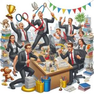 Symbolbild einer Team Olympiade im Büro