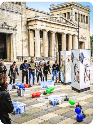 Abteilung eines Industriekonzerns bei der City Challenge durch die Linzer Altstadt